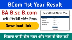 Bcom 1st year Result 2024 (घोषित) यहां चेक करें बीकॉम प्रथम वर्ष का परिणाम 2024, Roll Number Name Wise: