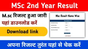 Msc 2nd Year Result 2024: (घोषित) यहां चेक करें Msc 2nd ईयर रिजल्ट 2024 Roll Number, Name Wise: