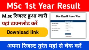 Msc 1st Year Result 2024: (एमएससी रिजल्ट 2024) M.sc प्रथम वर्ष रिजल्ट 2024 जारी यहां पर चेक करें