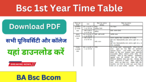 Bsc 1st year Time Table 2024: (बीएससी टाइम टेबल 2024 यहां डाउनलोड करें) BA Exam Date Sheet 2024: