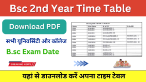 Bsc 2nd Year Time Table 2024: (बीएससी टाइम टेबल 2024 यहां डाउनलोड करें) BA Exam Date Sheet 2024: