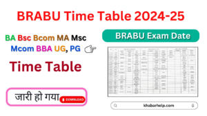 BRABU Time Table 2024-25: PDF {www.brabu.net} UG Part 1, 2, 3 Semester BRABU Exam Date Sheet