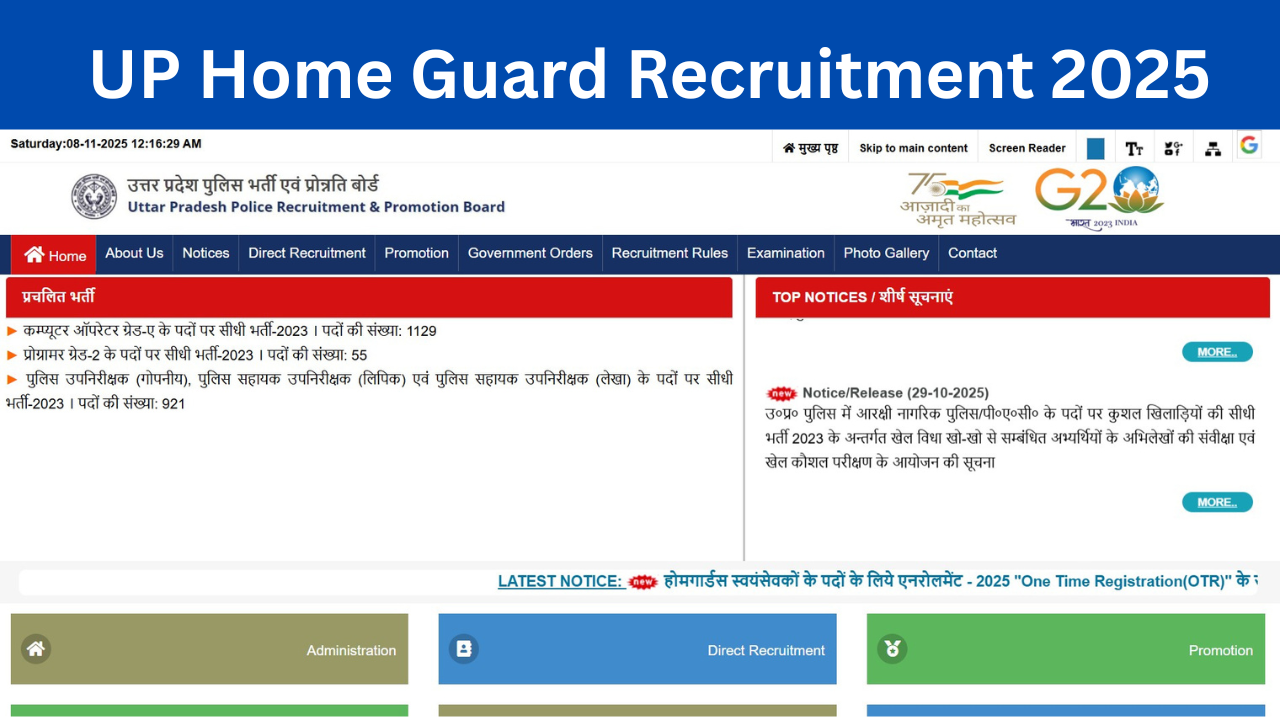 UP Home Guard Recruitment 2025 Out: UP Home Guard Recruitment, Apply for 41424 Posts, Application Link Active