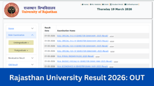 Rajasthan University Result 2026: OUT (result.uniraj.ac.in) Check Uniraj BA, B.Sc., B.Com. (UG/PG) Results — Released; Download
