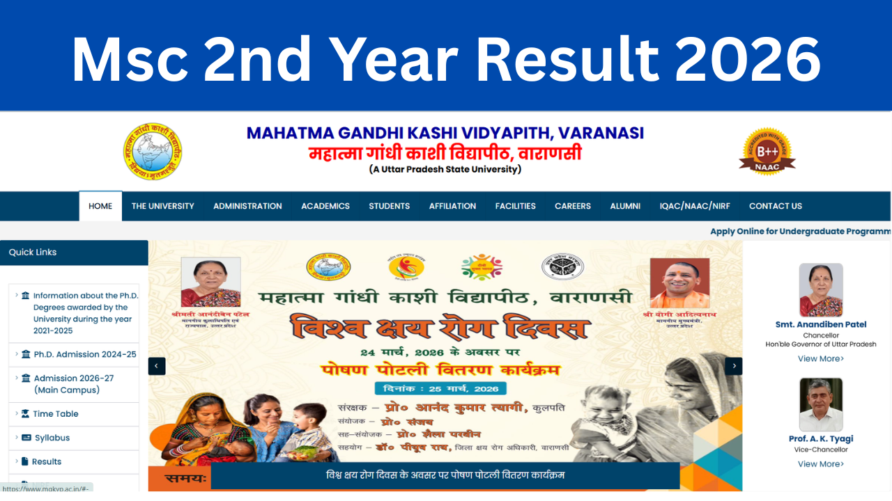 Msc 2nd Year Result 2026: Out (M.sc Result 2026 Released) Check Here, Check M.Sc. Result Now
