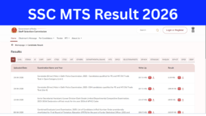 SSC MTS Result 2026: ssc.gov.in Check Cut Off Marks, Merit List PDF Link Active
